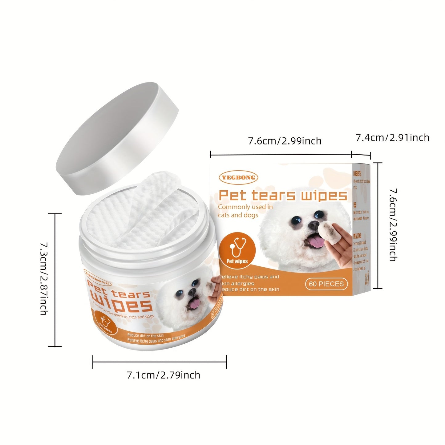 Pet Wipes Clean Dogs And Cats Tear Stains Eye Cleaning Wipe Eye Dirt Cotton Pad