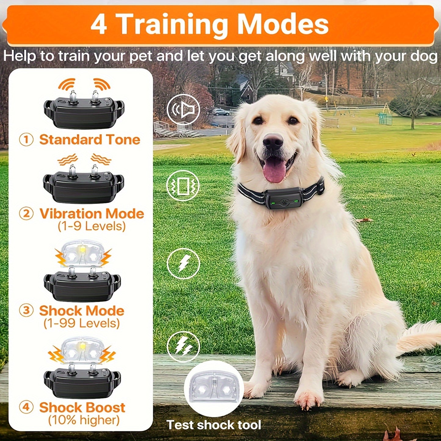 Advanced Dog Training Shock Collar - 2300Ft Remote, Beep Vibration & Shock Modes, Waterproof, Safety Lock, Rechargeable for Small, Medium & Large Dogs