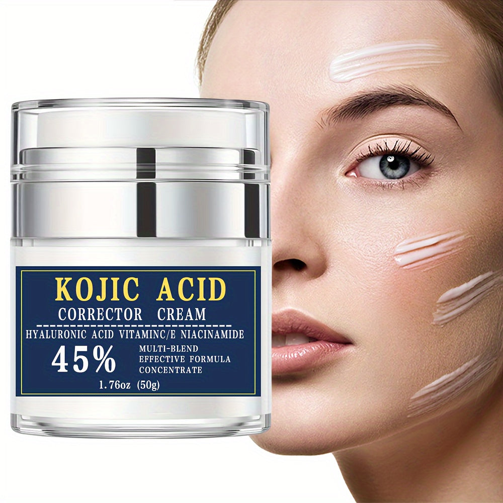 Kojic Acid Cream, With Niacinamide, Vitamin E, Vitamin C, Hyaluronic Acid, Squalane, Shea Butter, Aloe Vera, Skin Rejuvenating, Tightening Skin, 1.76 Oz (50g), Plant Squalane