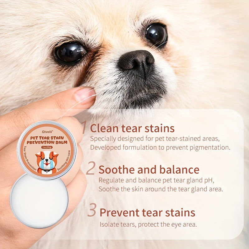 Pet Eye Tear Stain Remover Balm, 30G - Gentle Cleansing Cream For Dogs & Cats, Suitable For All Breeds