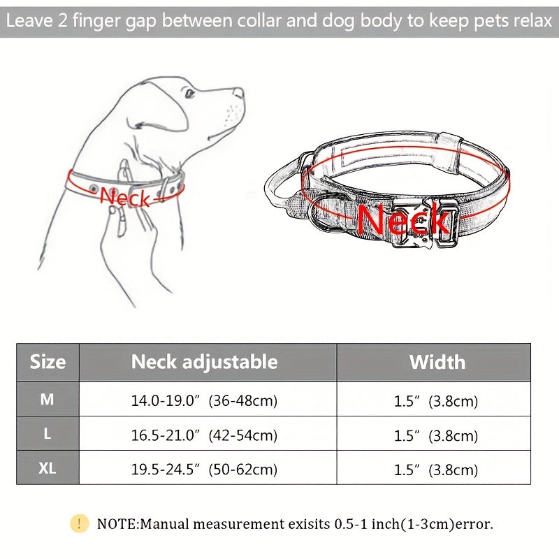 Heavy-Duty Tactical Dog Collar - High-Performance Nylon for Outdoor Training - Military-Style, Durable & Comfortable, Perfect for Large and Medium Breeds - Quick-Release Buckle